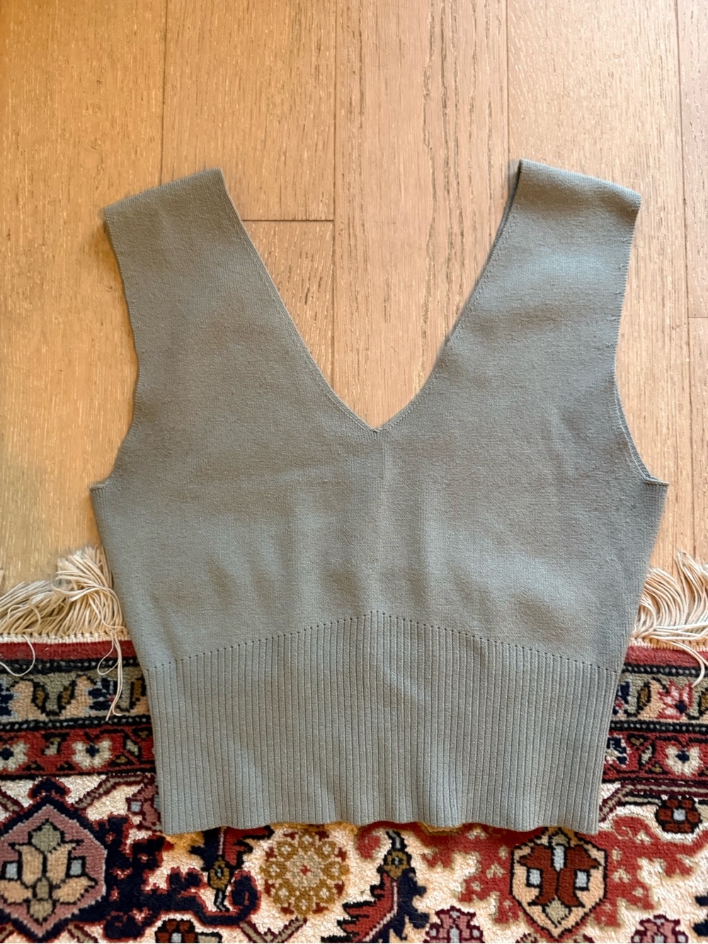 OAK + FORT V-Neck Tank - Sage